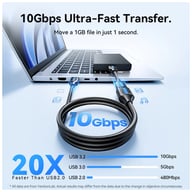 Дата кабель USB 3.2 AM/AF 2.0m 10Gbps PVC black Vention (CBOBH) - фото 4