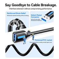 Дата кабель USB 3.2 AM/AF 2.0m 10Gbps PVC black Vention (CBOBH) - фото 8