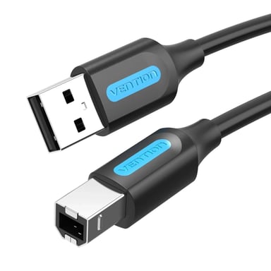 Кабель для принтера USB 2.0 AM/BM 0.5m PVC black Vention (COQBD) - фото 1