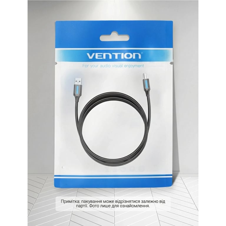 Кабель для принтера USB 2.0 AM/BM 0.5m PVC black Vention (COQBD) - фото 3
