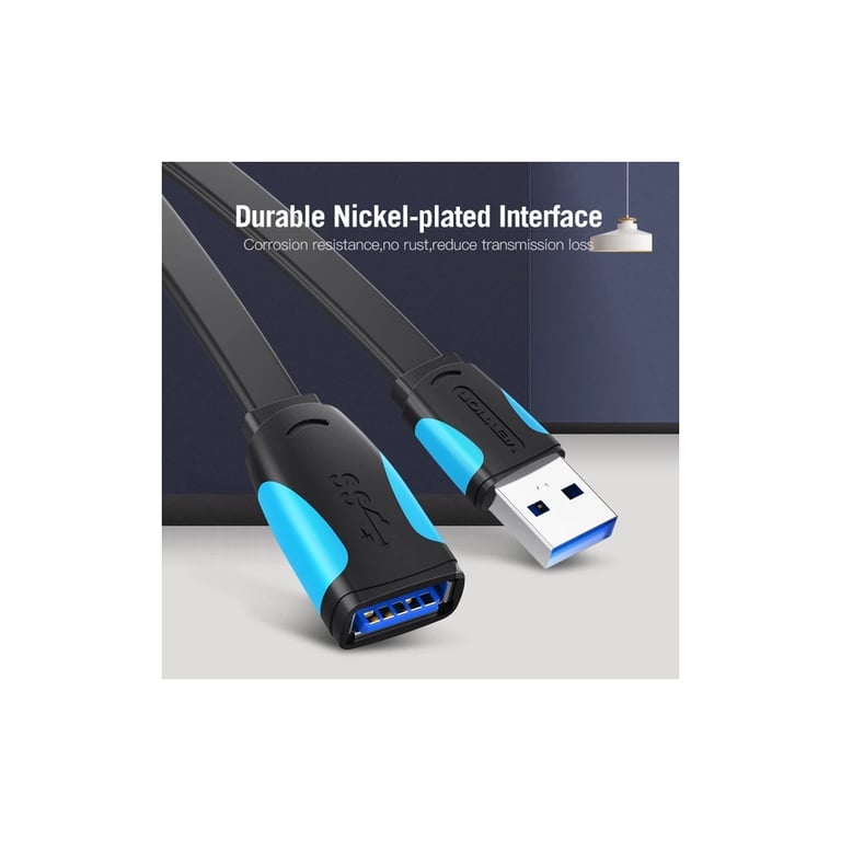 Дата кабель USB 3.0 AM/AF 1.0m PVC black Vention (VAS-A13-B100) - фото 2