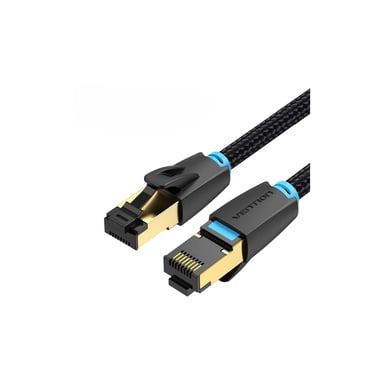 Патч-корд 2м, S/FTP cat 8 RJ-45 black Vention (IKGBH) - фото 1