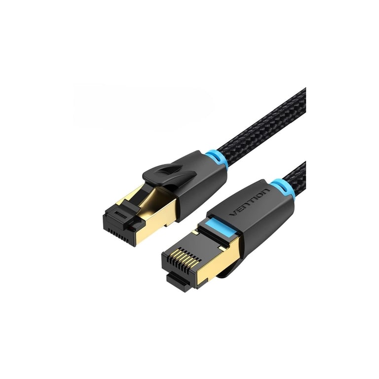 Патч-корд 3м, S/FTP cat 8 RJ-45 black Vention (IKGBI) - фото 1
