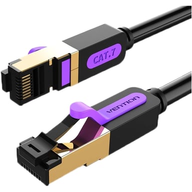 Патч-корд 3м, S/FTP cat 7 RJ-45 black Vention (ICDBI) - фото 1