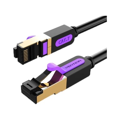 Патч-корд 5м, S/FTP cat 7 RJ-45 black Vention (ICDBJ) - фото 1