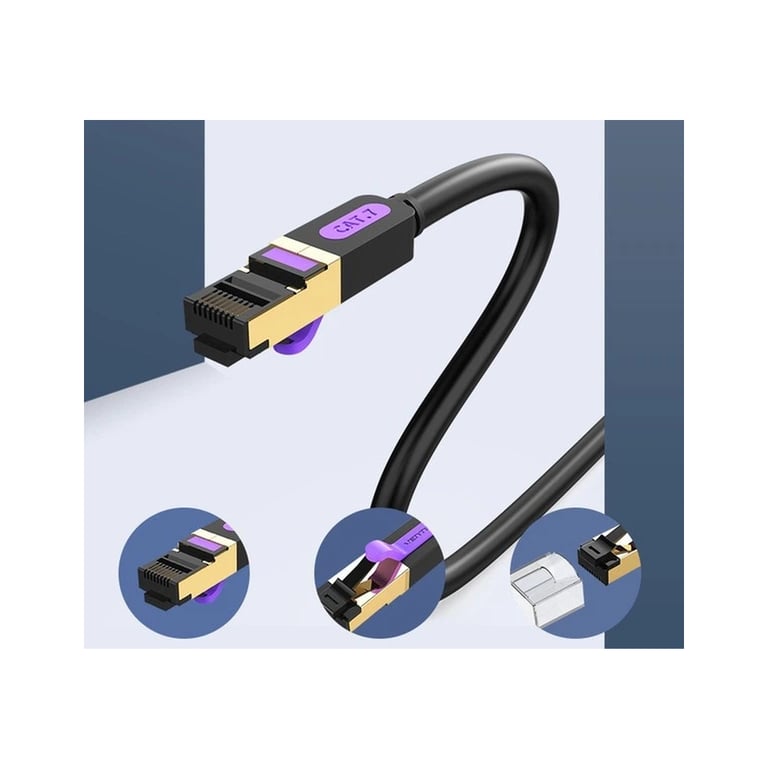 Патч-корд 5м, S/FTP cat 7 RJ-45 black Vention (ICDBJ) - фото 2