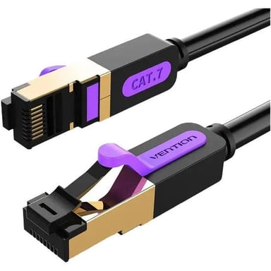 Патч-корд 10м, S/FTP cat 7 RJ-45 black Vention (ICDBL) - фото 1