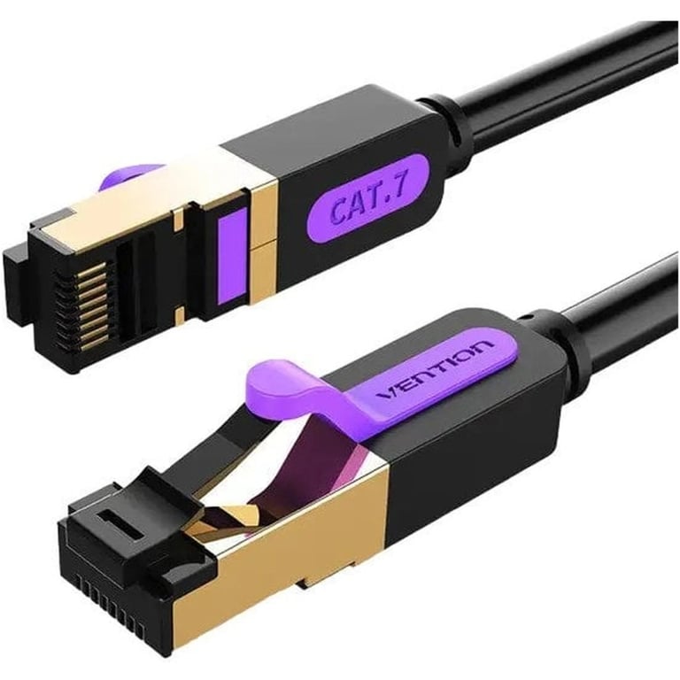 Патч-корд 10м, S/FTP cat 7 RJ-45 black Vention (ICDBL) - фото 1