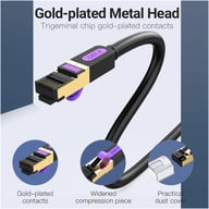 Патч-корд 10м, S/FTP cat 7 RJ-45 black Vention (ICDBL) - фото 2