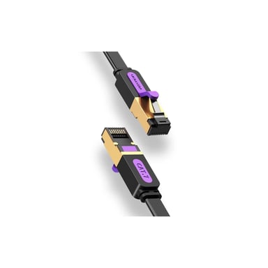 Патч-корд 10м, UTP cat 7 RJ-45 flat black Vention (ICABL) - фото 1