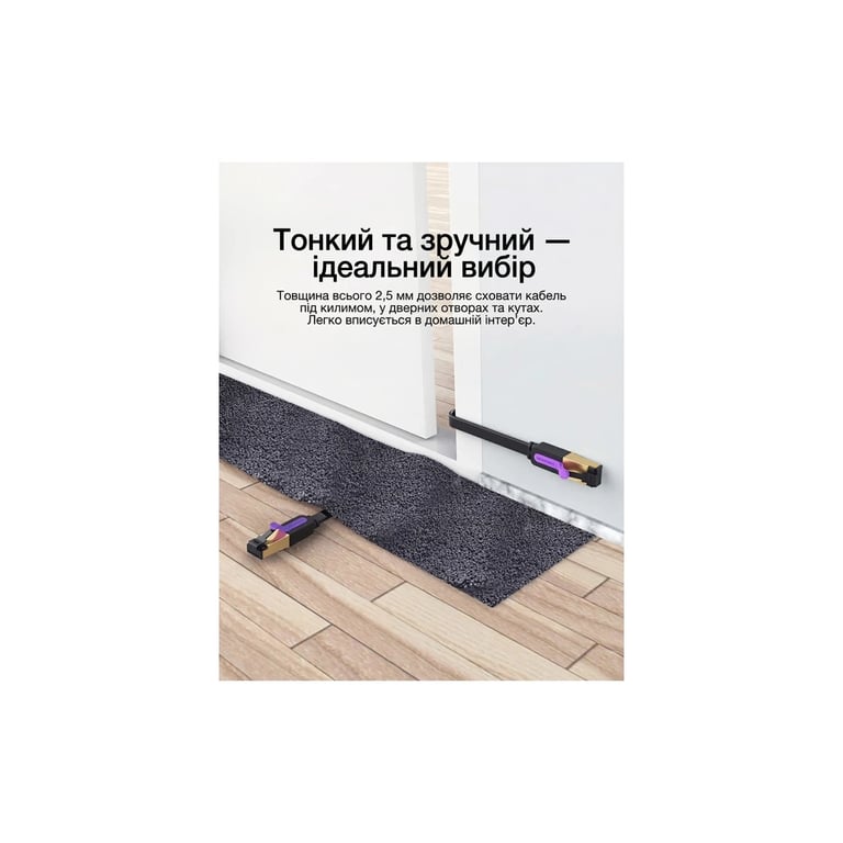Патч-корд 10м, UTP cat 7 RJ-45 flat black Vention (ICABL) - фото 4