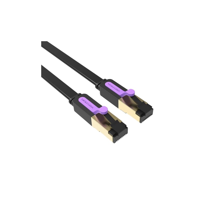 Патч-корд 15м, UTP cat 7 RJ-45 flat black Vention (ICABN) - фото 2