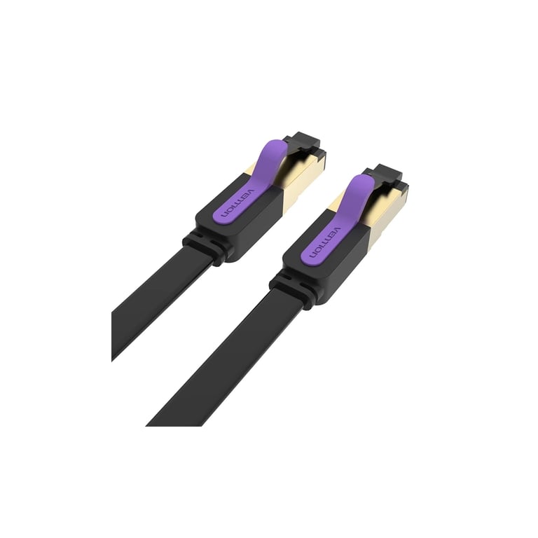 Патч-корд 15м, UTP cat 7 RJ-45 flat black Vention (ICABN) - фото 3