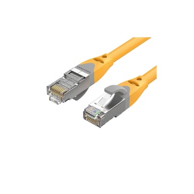 Патч-корд 1м, S/FTP cat 6A RJ-45 yellow Vention (IBHYF) - фото 1