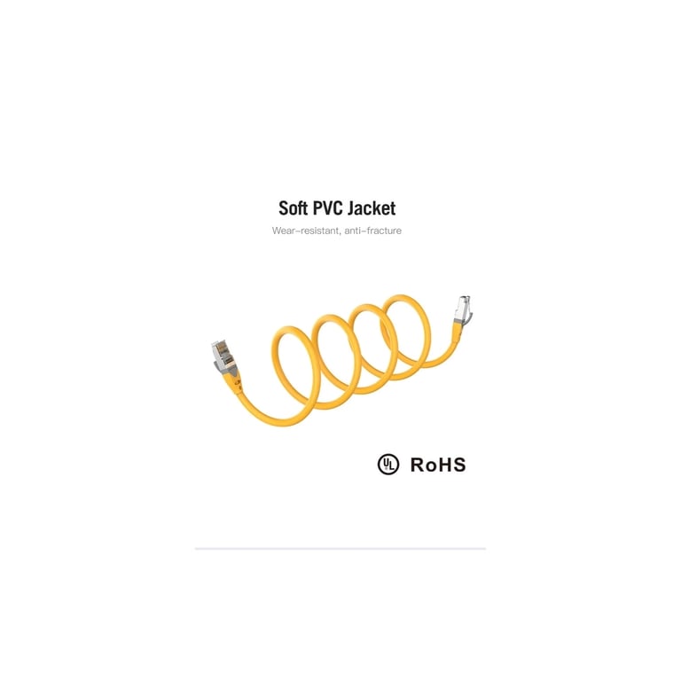 Патч-корд 1м, S/FTP cat 6A RJ-45 yellow Vention (IBHYF) - фото 5