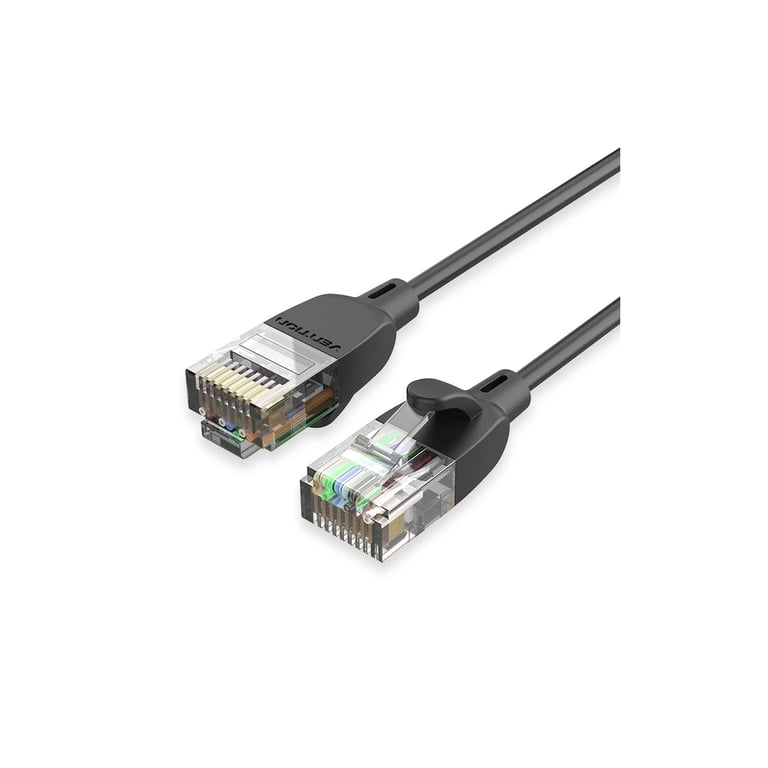 Патч-корд 0.5м, UTP cat 6A RJ-45 slim black Vention (IBIBD) - фото 1