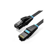 Патч-корд 1м, UTP cat 6 RJ-45 flat black Vention (IBJBF) - фото 1