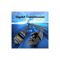 Патч-корд 1м, UTP cat 6 RJ-45 flat black Vention (IBJBF) - фото 3