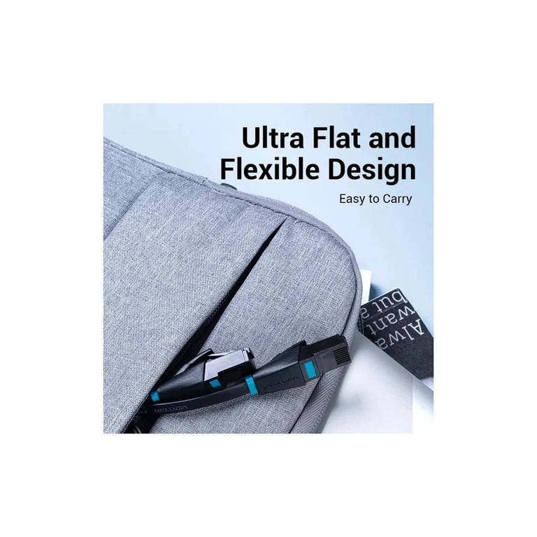 Патч-корд 1м, UTP cat 6 RJ-45 flat black Vention (IBJBF) - фото 4