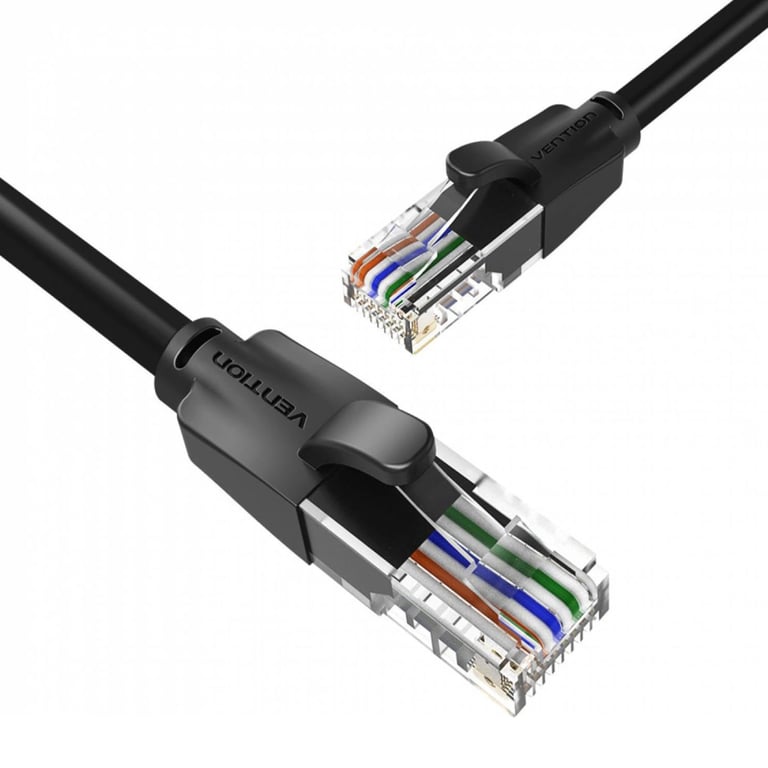 Патч-корд 1.5м, UTP cat 6 RJ-45 flat black Vention (IBJBG) - фото 3