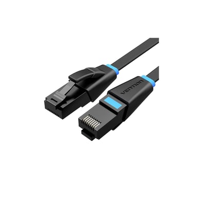 Патч-корд 3м, UTP cat 6 RJ-45 flat black Vention (IBJBI) - фото 1
