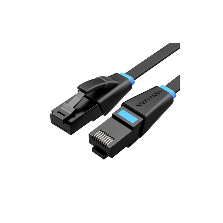 Патч-корд 3м, UTP cat 6 RJ-45 flat black Vention (IBJBI) - фото 1