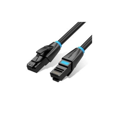Патч-корд 10м, UTP cat 6 RJ-45 flat black Vention (IBJBL) - фото 1