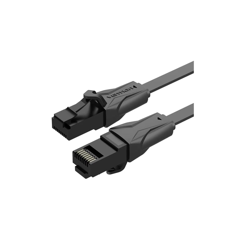 Патч-корд 3м, UTP cat 6 RJ-45 flat black Vention (IBABI) - фото 1