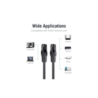 Патч-корд 3м, UTP cat 6 RJ-45 flat black Vention (IBABI) - фото 3