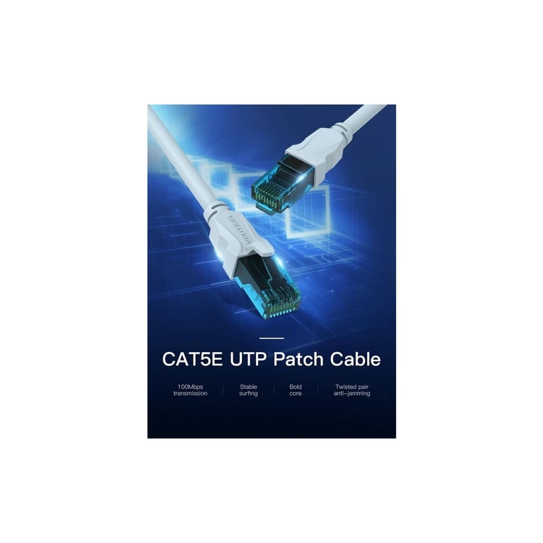 Патч-корд 0.75м UTP cat 5e RJ-45 blue Vention (VAP-A10-S075) - фото 2