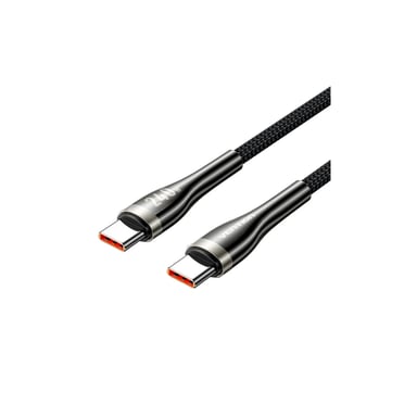 Дата кабель USB-C to USB-C 1.2m 5A nylon braided black Vention (CTYBAV) - фото 1