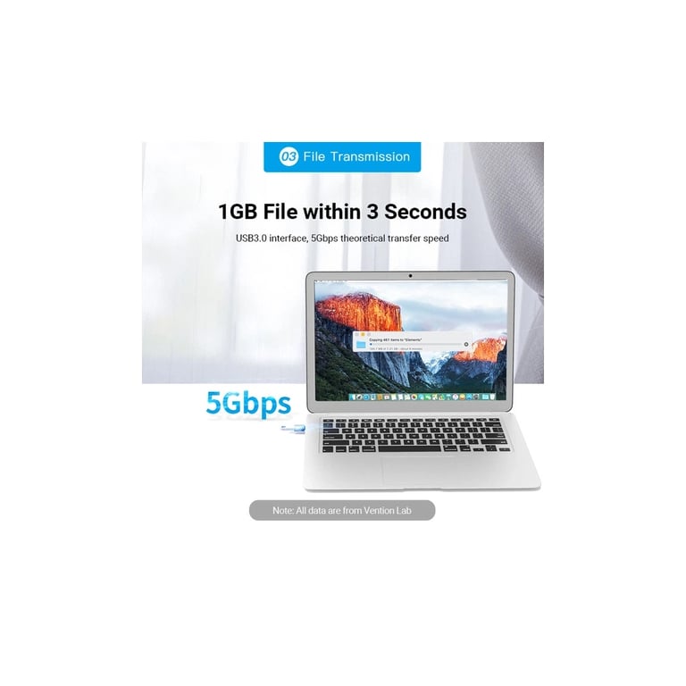 Перехідник OTG USB 3.0 AF to USB-C gray Vention (CDQH0) - фото 6
