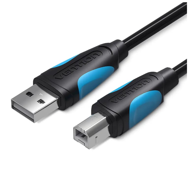 Кабель для принтера USB 2.0 AM/BM 2.0m black Vention (VAS-A16-B200) - фото 1