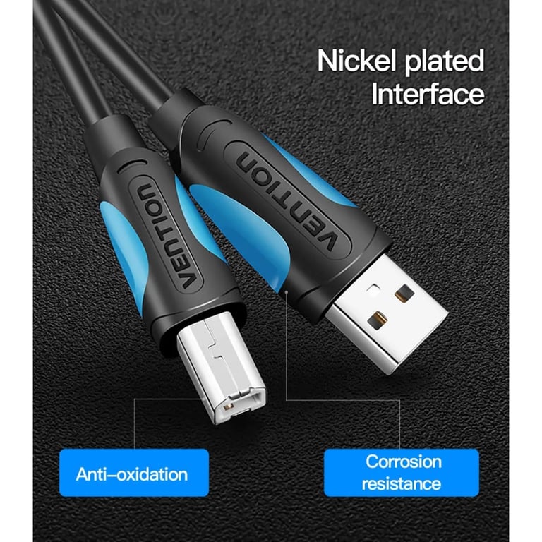 Кабель для принтера USB 2.0 AM/BM 2.0m black Vention (VAS-A16-B200) - фото 4