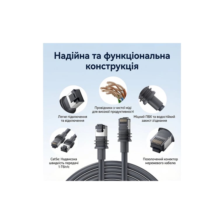 Патч-корд 10м, Starlink Gen 3 gray Vention (IACHL) - фото 2