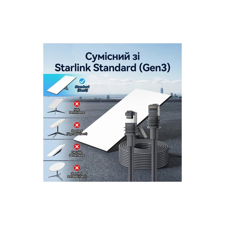 Патч-корд 10м, Starlink Gen 3 gray Vention (IACHL) - фото 5