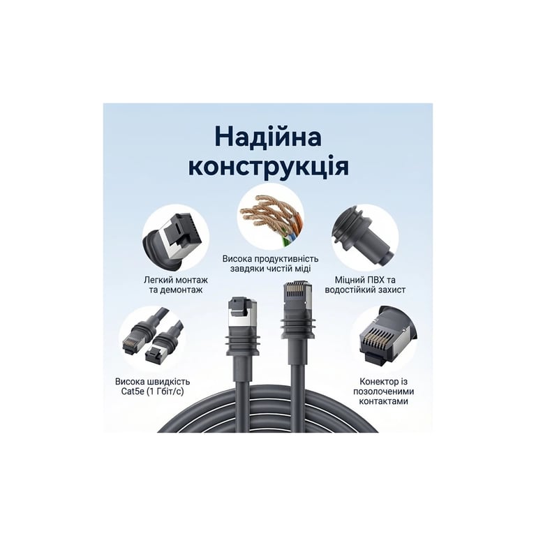 Патч-корд 50м, Starlink Gen 3 gray Vention (IACHX) - фото 2