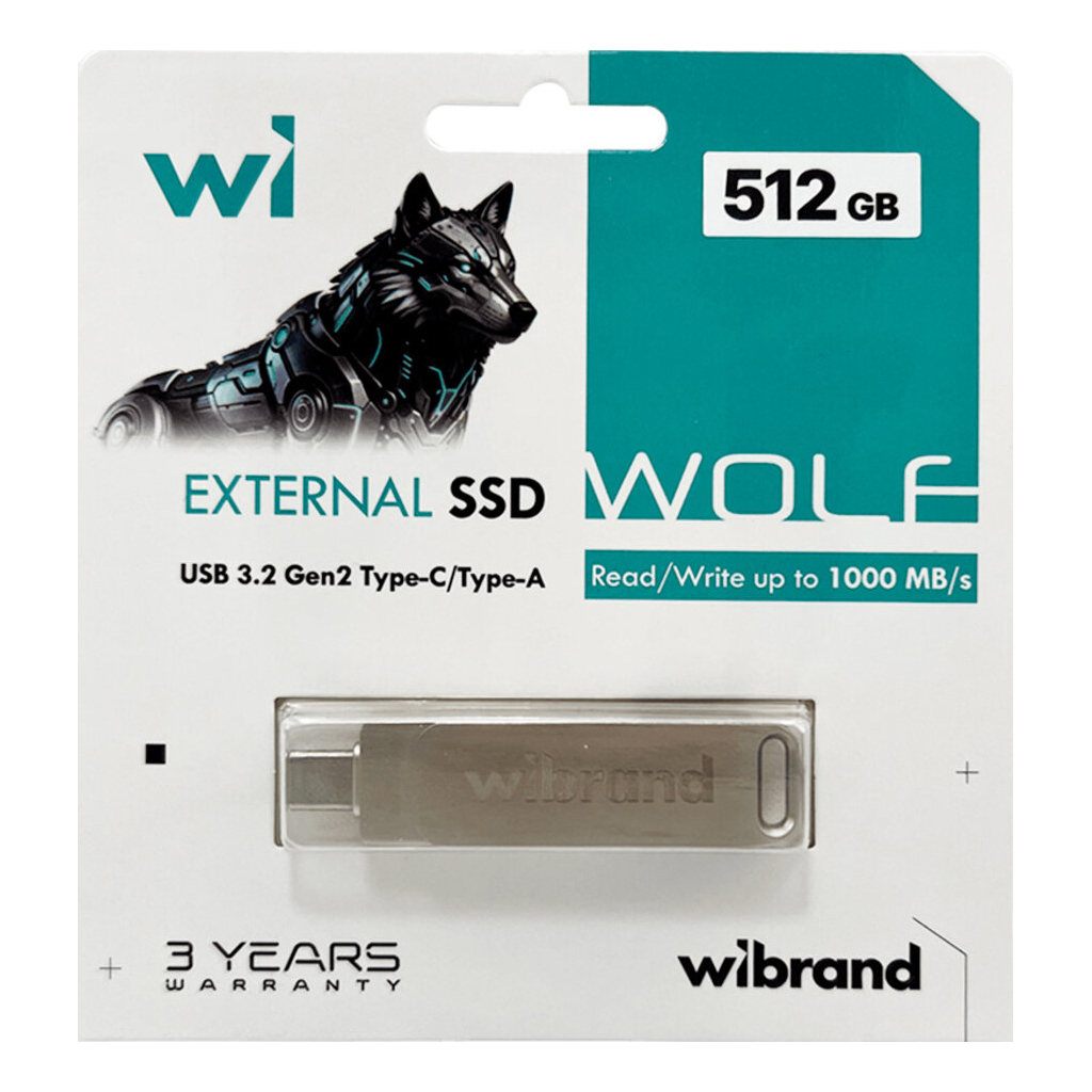 Накопичувач SSD USB 3.2 512GB Wolf Wibrand (WIEXSSD/WO512GB) - фото 5 Накопичувач SSD USB 3.2 512GB Wolf Wibrand (WIEXSSD/WO512GB) - фото 5
