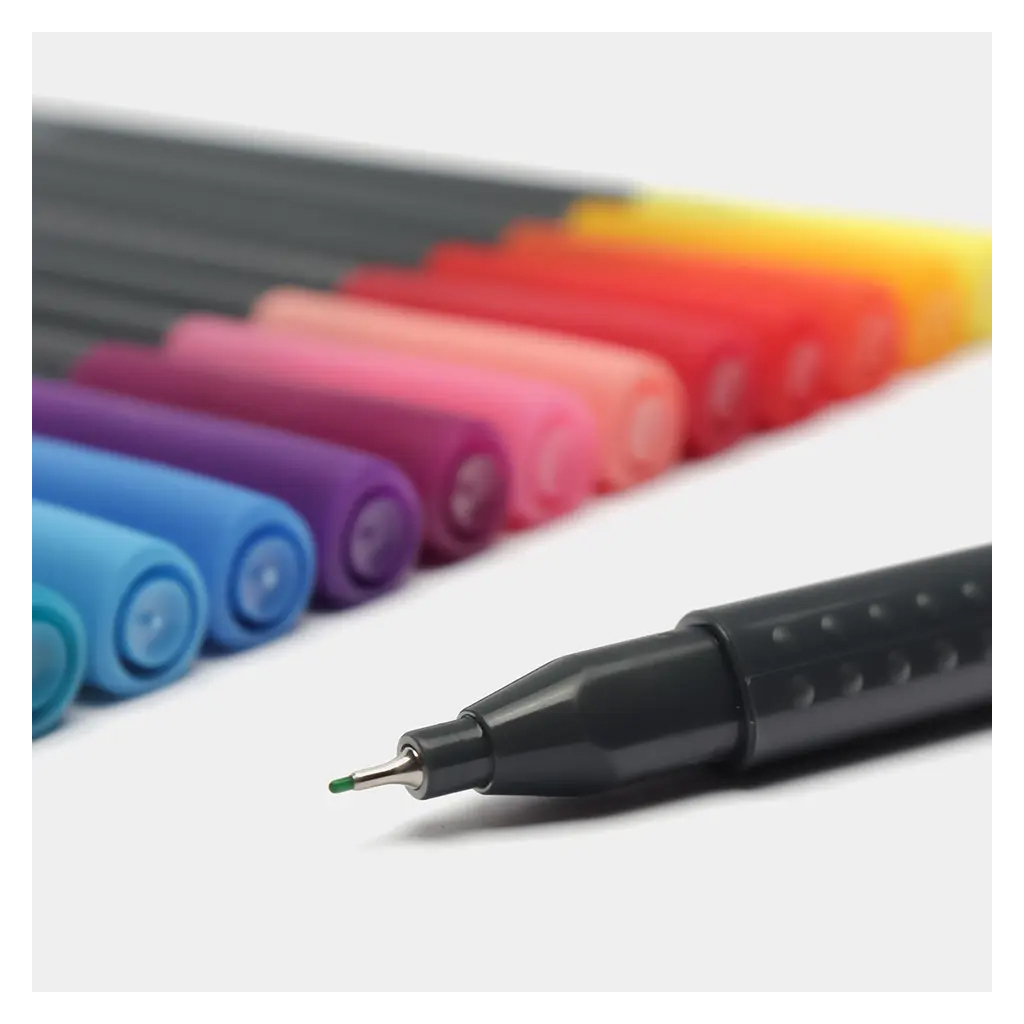 Лайнер Faber-Castell набір ручок капілярних Grip Finepen neon тригранна 0,4 мм, 5 кольорів (32144) - фото 2 Лайнер Faber-Castell набір ручок капілярних Grip Finepen neon тригранна 0,4 мм, 5 кольорів (32144) - фото 2