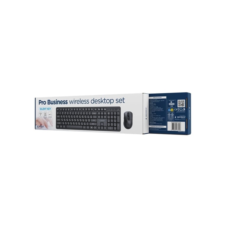 Комплект Gembird Silent Key Pro Business Wireless Black (KBS-WMS-01-CYRL) - фото 4