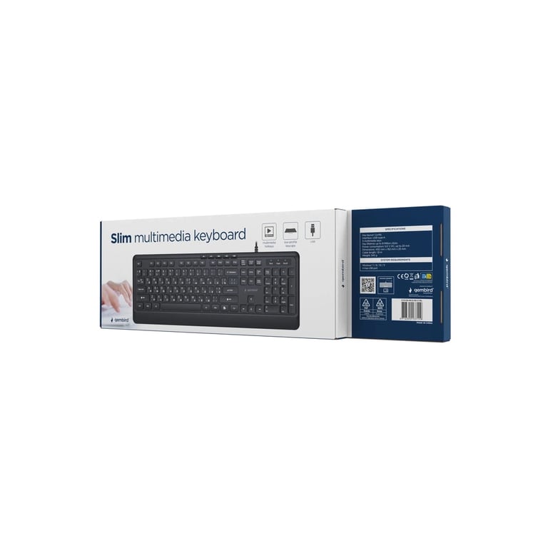 Клавіатура Gembird Slim Multimedia USB Black (KB-MCH-05-CYRL) - фото 6