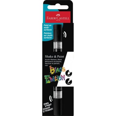 Набір маркерів Faber-Castell акриловий двобічний Black Edition Shake & Paint Acrylic Marker, колір чорний (33107) - фото 1