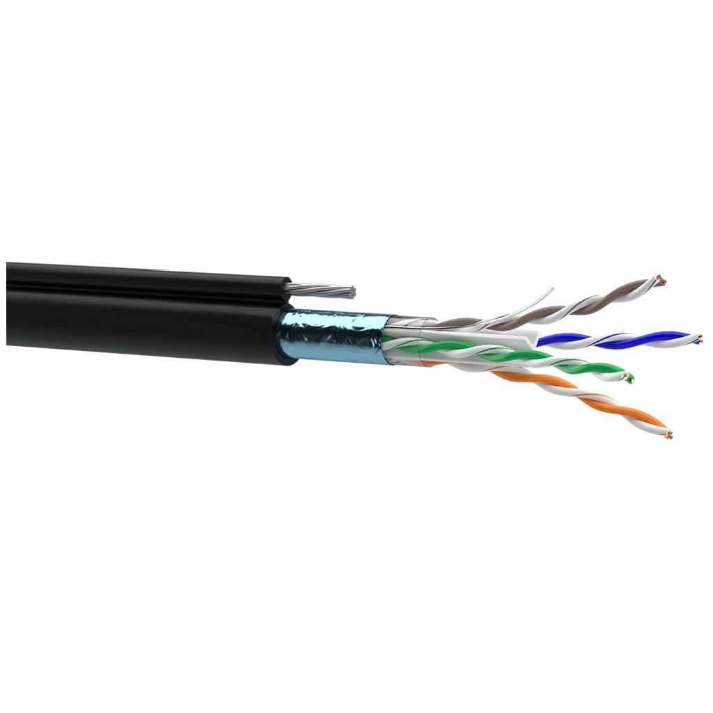 Кабель мережевий OK-Net FTP 305м cat.6 зовнішній, трос 7*0,5 (F/UTP-cat.6) (КППЭт-ВП (250) 4*2*0,54) - фото 1 Кабель мережевий OK-Net FTP 305м cat.6 зовнішній, трос 7*0,5 (F/UTP-cat.6) (КППЭт-ВП (250) 4*2*0,54) - фото 1