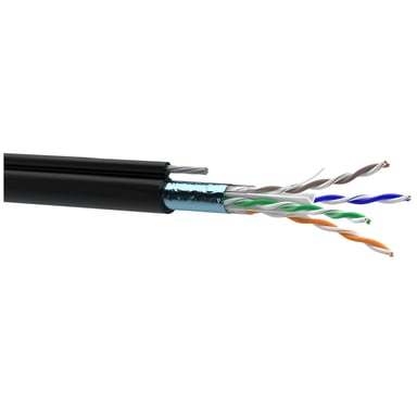 Кабель мережевий OK-Net FTP 305м cat.6 зовнішній, трос 7*0,5 (F/UTP-cat.6) (КППЭт-ВП (250) 4*2*0,54) - фото 1