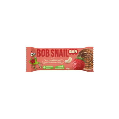 Батончик дитячий Bob Snail Яблуко, полуниця, кеш'ю та кріспи кіноа 35 г (1740727) - фото 1