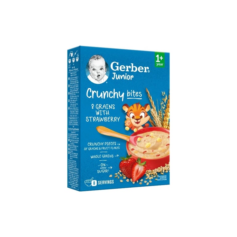 Дитяча каша Gerber Мультизлакова з хрусткими пластівцями та шматочками полуниці від 1 року 200 г (1100408) - фото 4