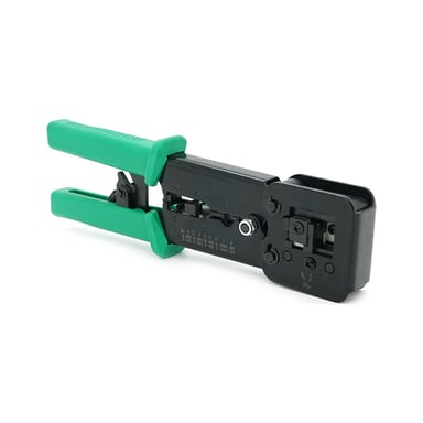 Інструмент Voltronic VegGieg V-E113, для обтиску RJ-45 (8P8C) та RJ-12/11 (6P6C), 4P4C, чорний/зелений, Q10 (V-E113) - фото 1