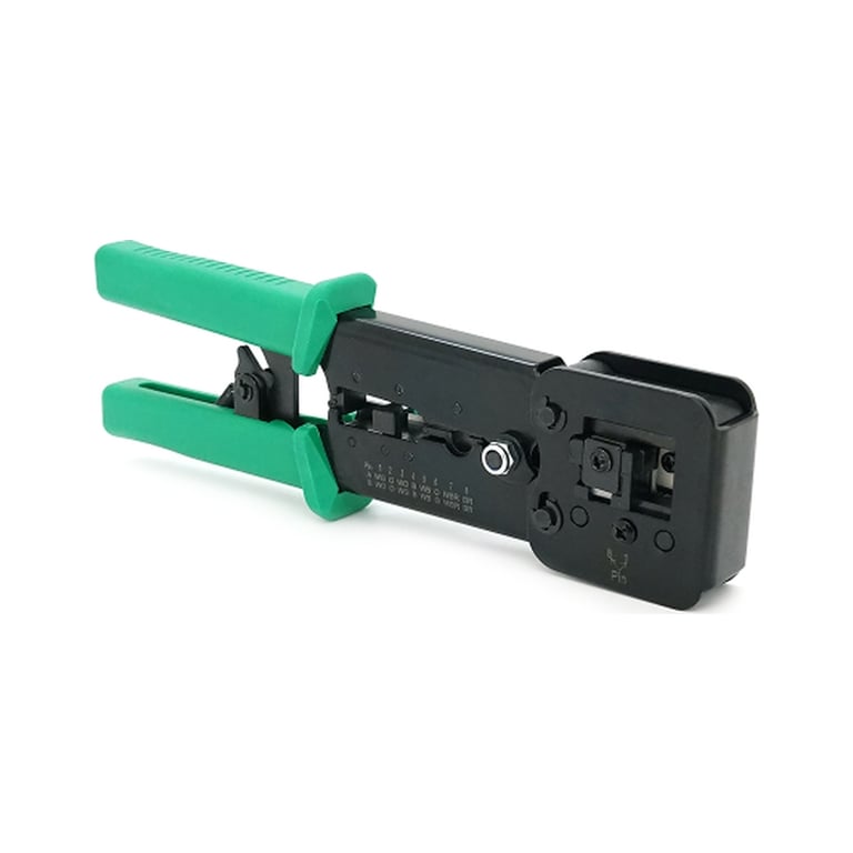Інструмент Voltronic VegGieg V-E113, для обтиску RJ-45 (8P8C) та RJ-12/11 (6P6C), 4P4C, чорний/зелений, Q10 (V-E113) - фото 1
