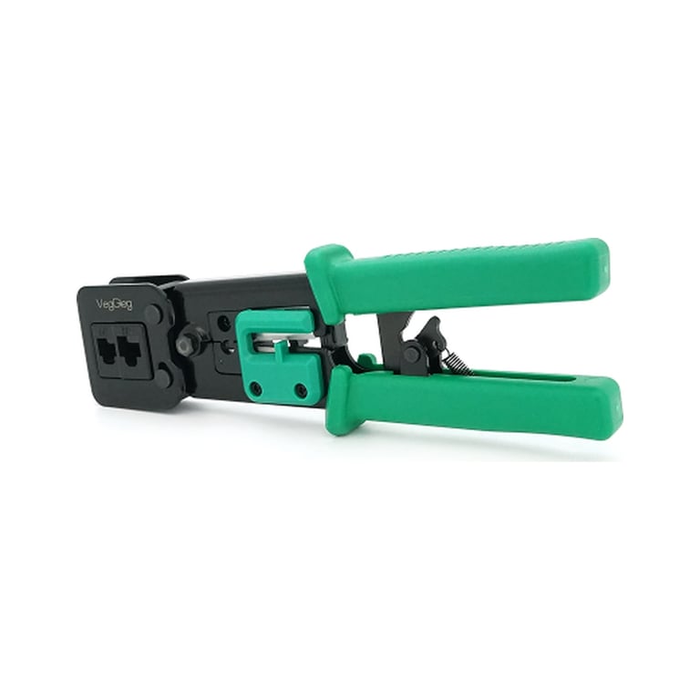 Інструмент Voltronic VegGieg V-E113, для обтиску RJ-45 (8P8C) та RJ-12/11 (6P6C), 4P4C, чорний/зелений, Q10 (V-E113) - фото 3