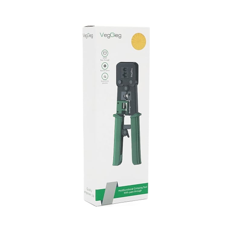 Інструмент Voltronic VegGieg V-E113, для обтиску RJ-45 (8P8C) та RJ-12/11 (6P6C), 4P4C, чорний/зелений, Q10 (V-E113) - фото 4